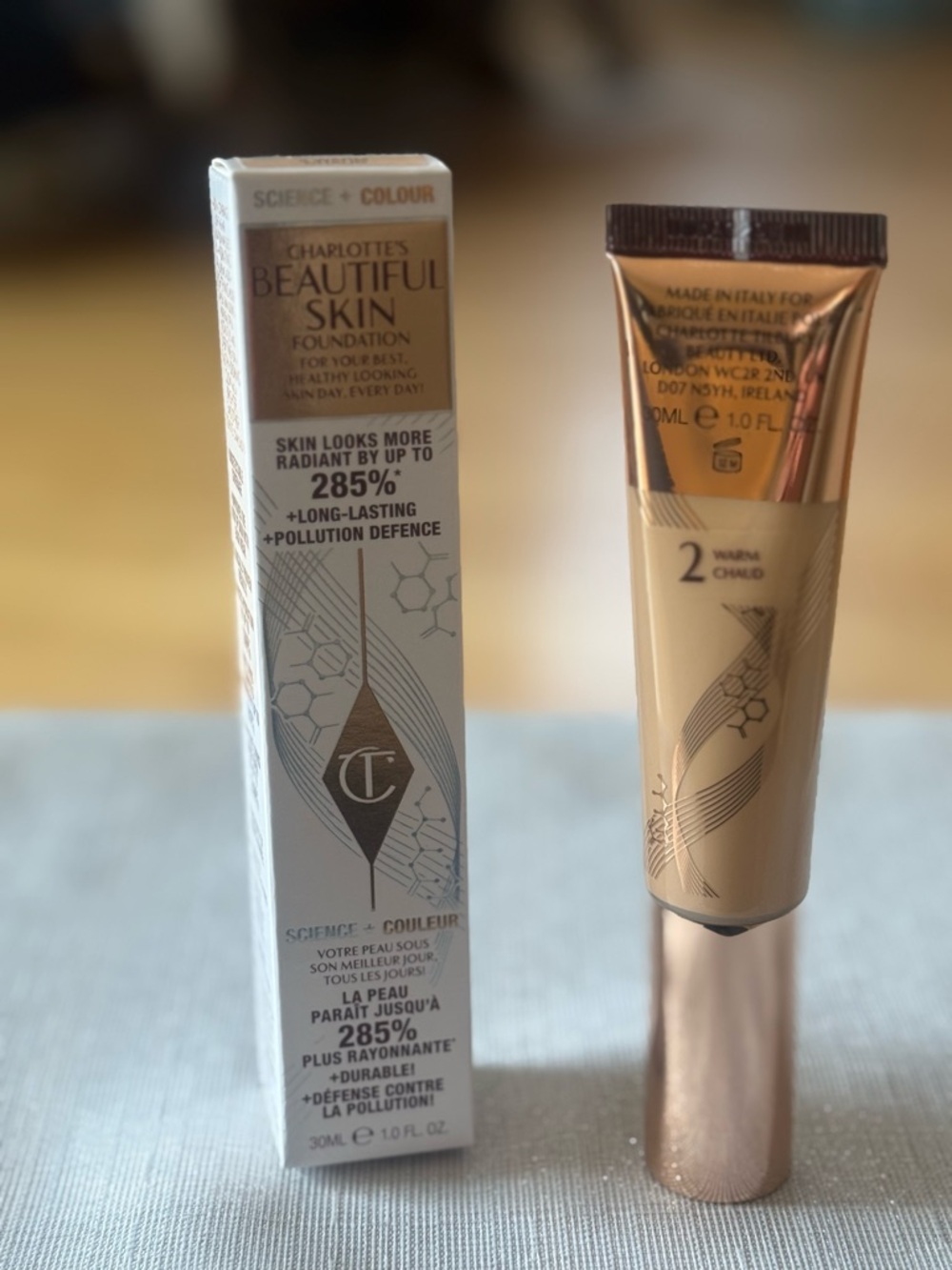 Charlotte Tilbury Beautiful Skin Foundation 2 Warm BNIB Full Size 30ml